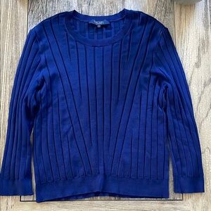 RACHEL Rachel Roy Chic Blue Ribbed Sweater